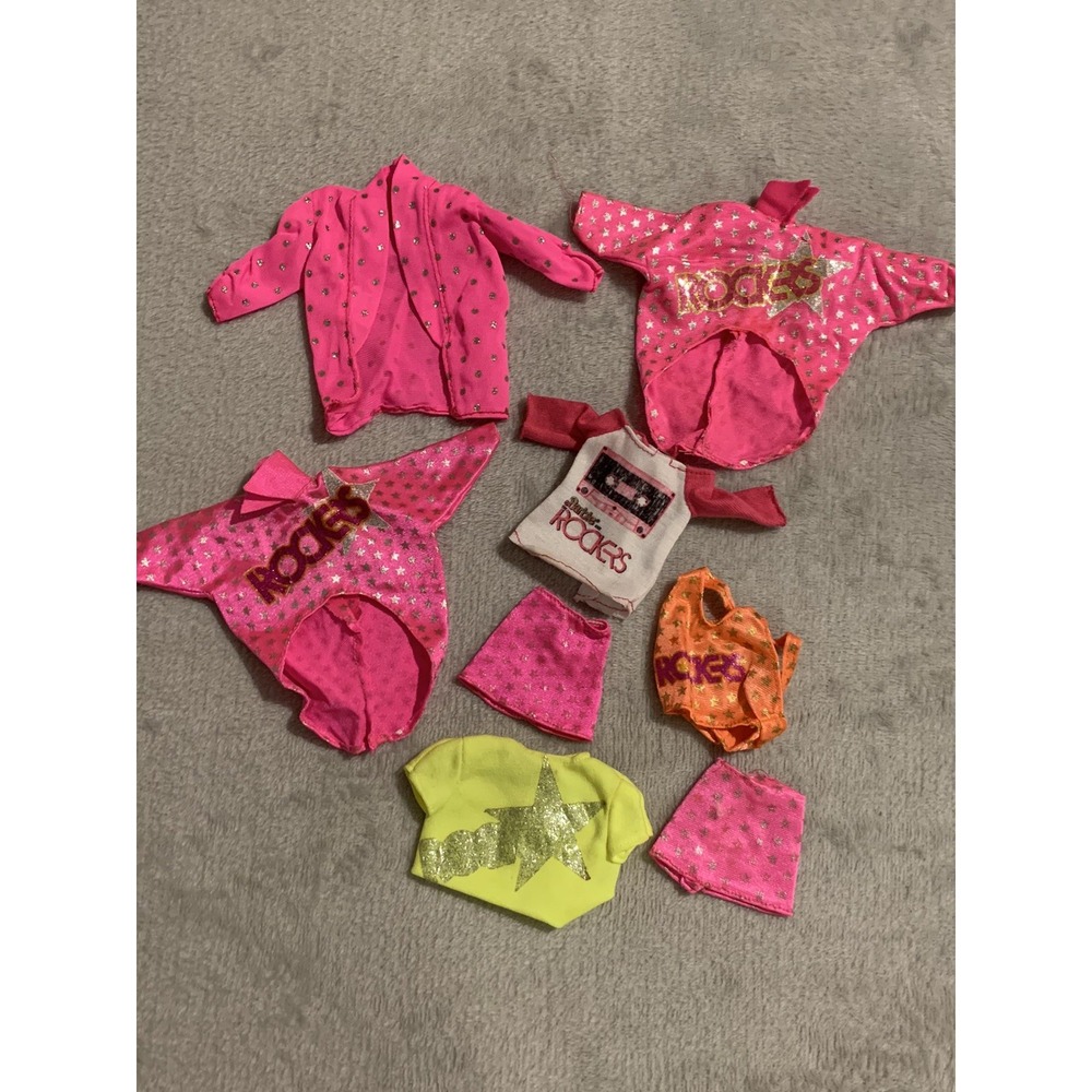 Barbie And The Rockers Clothing Clothes Lot Of 8 Shirts Tops Coat Skirts Vintage